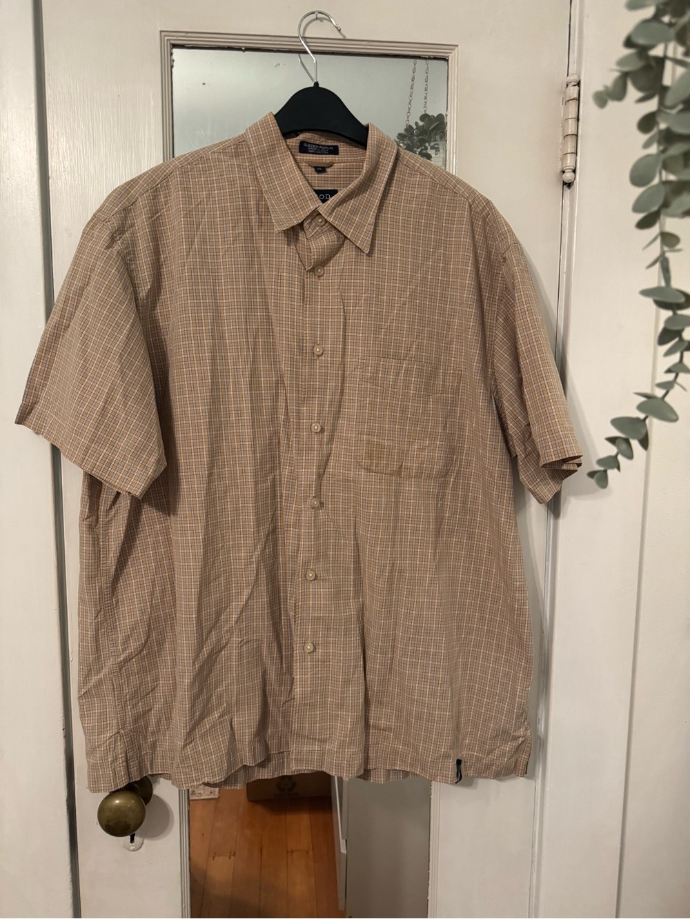 IZOD Men's Casual Short Sleeve Plaid Button Down Shirt Size XL